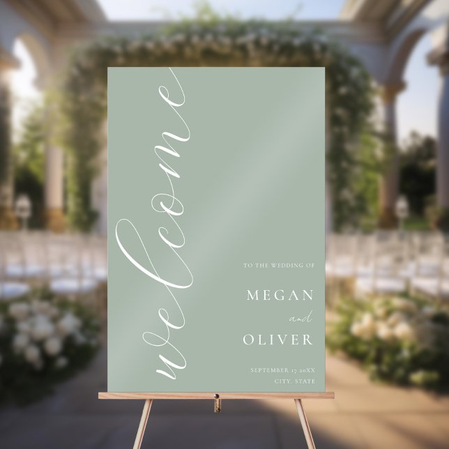 Minimal Elegant Calligraphy Script Wedding Welcome Acrylic Sign (Creator Uploaded)