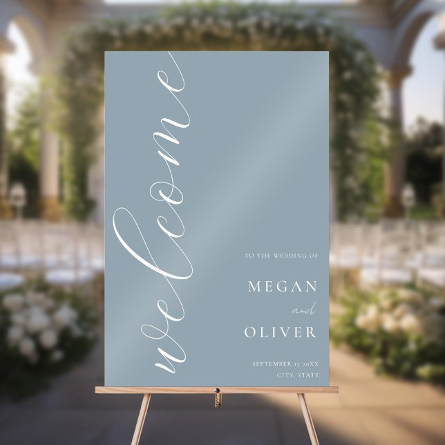 Minimal Elegant Calligraphy Script Wedding Welcome Acrylic Sign (Creator Uploaded)