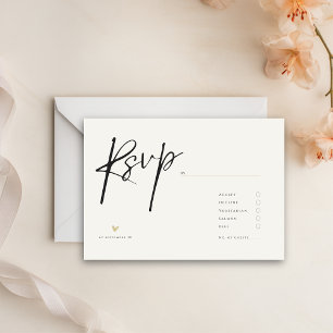 Minimal Elegant Calligraphy Typo Wedding RSVP Card