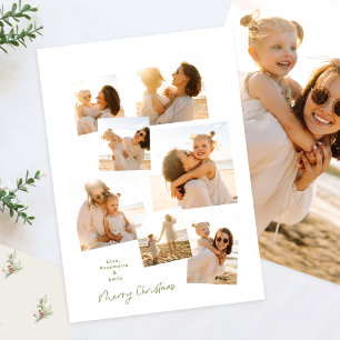 Minimal Elegant Christmas Multi 8 Photo Album Holiday Card