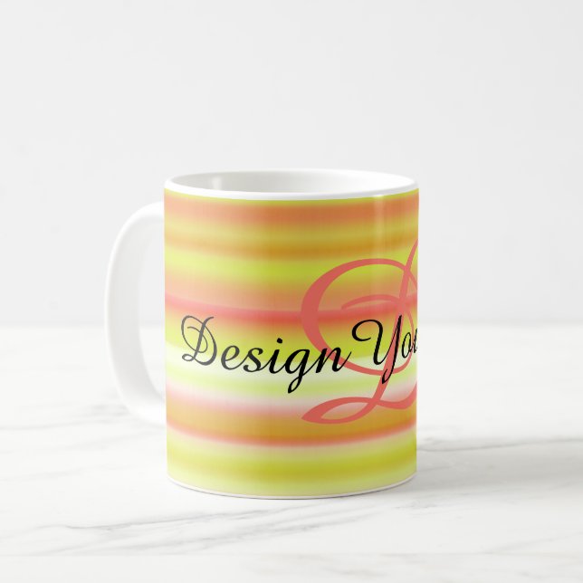 minimal elegant Colourful retro stripes pattern Coffee Mug (Front Left)