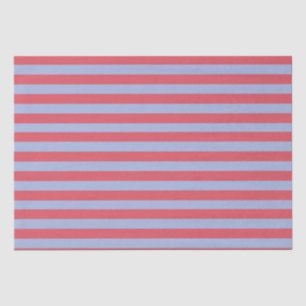 Minimal Elegant Coral Blue Stripes Tissue Paper