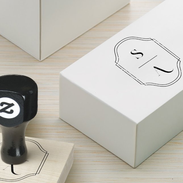 Minimal Elegant Custom Logo Monogram Crest Rubber Stamp (Creator Uploaded)