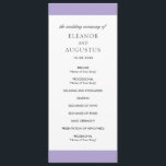 Minimal Elegant Digital Lavender Purple Wedding Program<br><div class="desc">Modern digital lavender purple wedding program with a bold band across the top and bottom. Your names are in a classic serif font and your details are in a combination of a modern sans serif font and an elegant script. The back has a band along the bottom along with your...</div>
