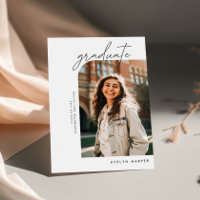 Minimal Elegant Double Sided Two Photo Graduation