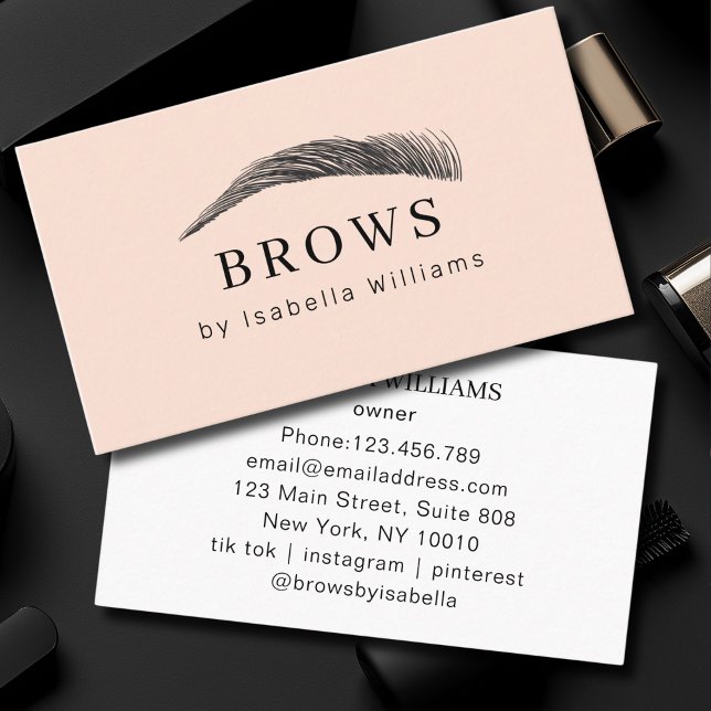Minimal Elegant Eyebrow Salon  Business Card (Minimal Elegant Eyebrow Salon Business Card)