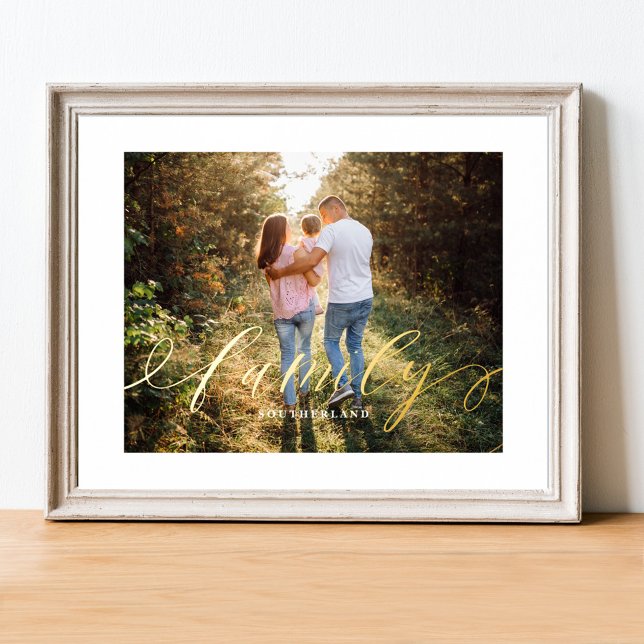 Minimal Elegant Family Script Overlay Custom Photo Foil Prints (Creator Uploaded)