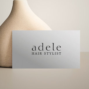 Minimal Elegant Faux Silver Hair Stylist Business Card