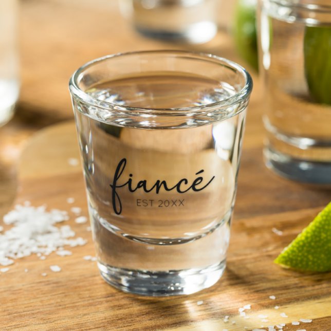 Minimal Elegant Fiance Custom Year Minimalist Shot Glass (Creator Uploaded)
