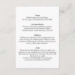 Minimal Elegant Floral Botanical Monograms Wreath  Enclosure Card