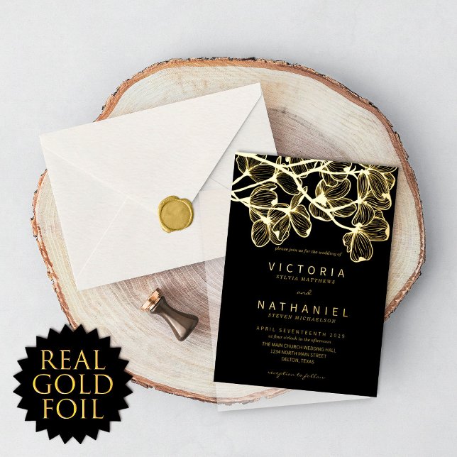 Minimal Elegant Floral Summer Wedding Real Gold (Creator Uploaded)