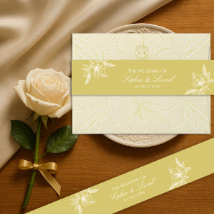 Minimal Elegant Floral Wedding Invitation Belly Band