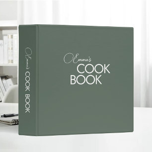 Minimal Elegant Green Cook Book Binder