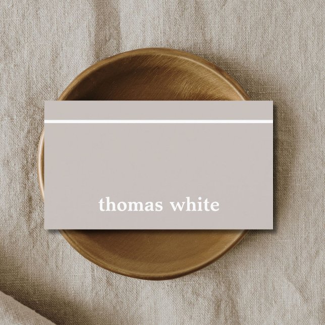 Minimal Elegant Grey White Line Consultant Business Card (Creator Uploaded)