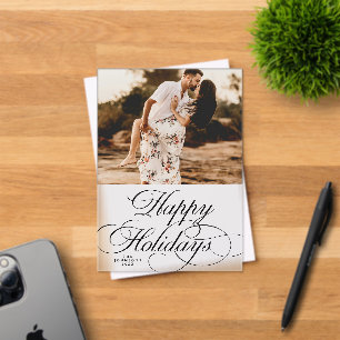 Minimal Elegant Holiday 1 Photo Christmas Card Acrylic Invitations