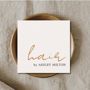 Minimal Elegant Light Pastel Hairstylist  Square Business Card