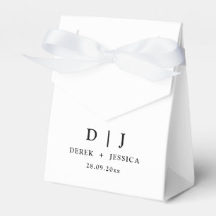 Minimal Elegant Luxury Black & White Wedding Favor Box