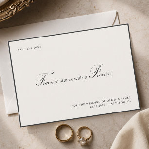 Minimal Elegant Luxury Script Wedding Save The Date