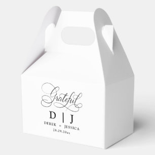Minimal Elegant Luxury White & Black Wedding Favor Box