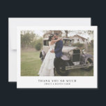 Minimal Elegant Modern Photo Simple Wedding Thank You Card<br><div class="desc">Minimalist flat wedding photo thank you card with a minimal and clean design featuring your picture and "Thank you so much" along with your names below. The back has your custom thank you message.  This modern black and white wedding thank you card is great for a contemporary couple.</div>
