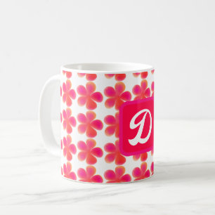 minimal elegant monogram botanical floral pattern  coffee mug