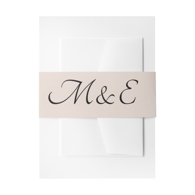 Minimal Elegant Monogram Invitation Belly Band (Front Example)