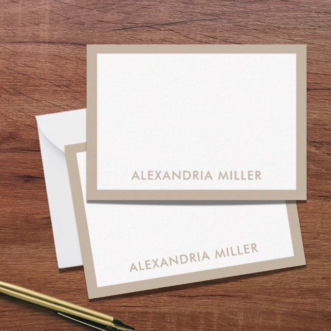 Minimal Elegant Monogram Name Beige Card (Creator Uploaded)