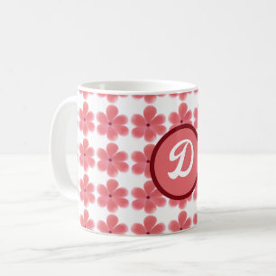 minimal elegant monogram orange Botanical pattern Coffee Mug