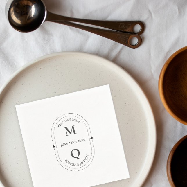 Minimal Elegant Monogram Wedding Napkin (Creator Uploaded)