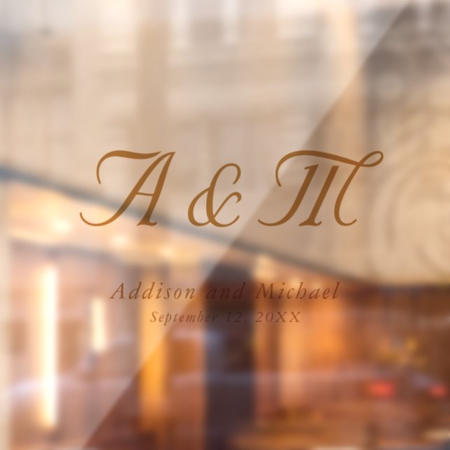 Minimal, Elegant, Monogram, Wedding Window Cling (Sheet 2)