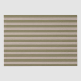 Minimal Elegant Olive Green Beige Stripes Tissue Paper