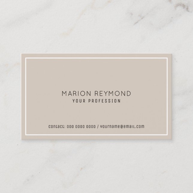 minimal elegant pale taupe professional business card (Front)