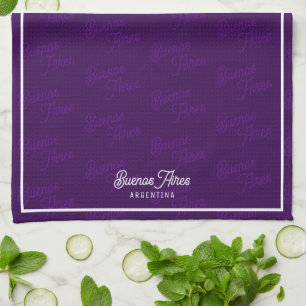 Minimal, Elegant, Pattern Buenos Aires, Argentina Kitchen Towel
