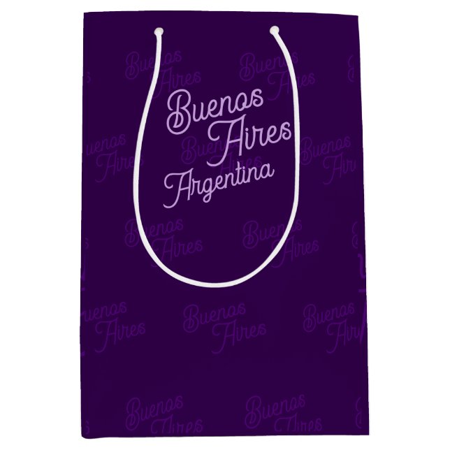 Minimal, Elegant, Pattern Buenos Aires, Argentina Medium Gift Bag (Front)