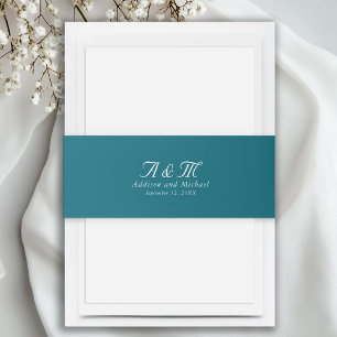 Minimal, Elegant, Petrol, Invitation Belly Band