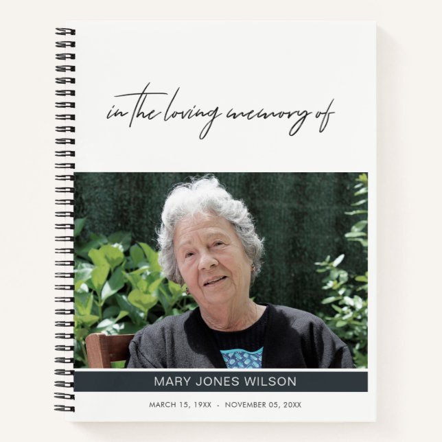 MINIMAL ELEGANT PHOTO SYMPATHY MEMORIAL GUEST BOOK (Front)