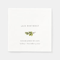 Minimal Elegant Pine Branch Any Age Birthday