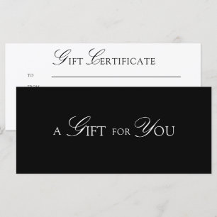 Minimal Elegant QR Code Black Gift Certificate