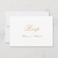 Minimal Elegant Romantic Script Wedding RSVP Card