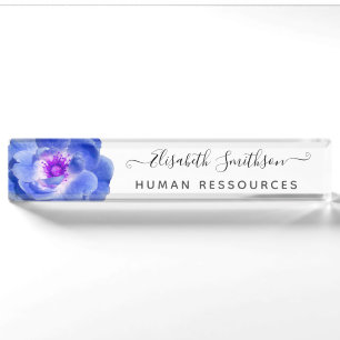    Minimal Elegant Rose Custom Professional Floral Nameplate