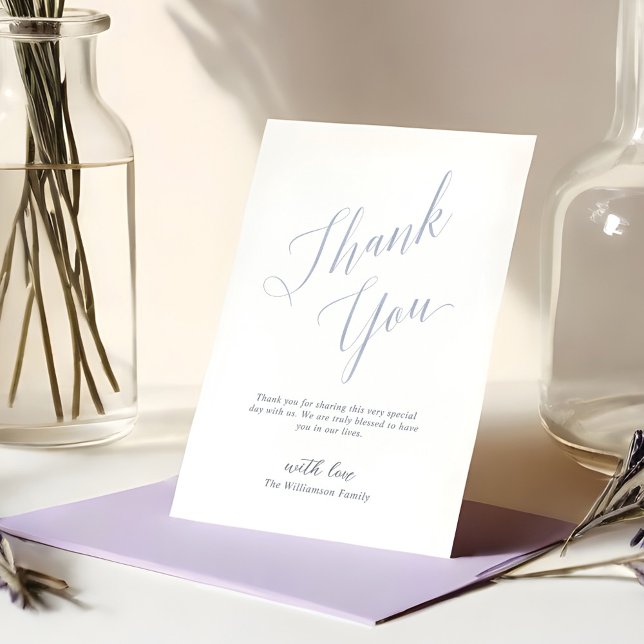 Minimal & Elegant Script Baptism Thank You Card (Minimal & Elegant Script Baptism Thank You)