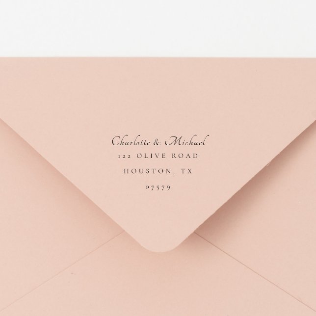 Minimal Elegant Script Modern Return Address Self-inking Stamp (Creator Uploaded)