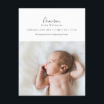 Minimal Elegant Script Photo Birth Announcement Postcard<br><div class="desc">Minimal Elegant Script Photo Birth Announcement Postcard</div>