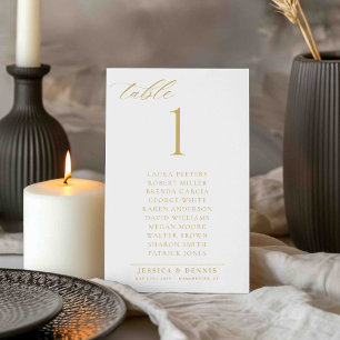 Minimal Elegant Script Wedding Table Seating Card