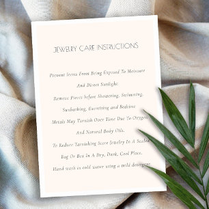 Minimal Elegant Simple Blush White Jewellery Care Business Card