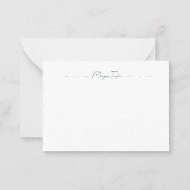 Minimal Elegant Simple Personalized Note Cards (Front)
