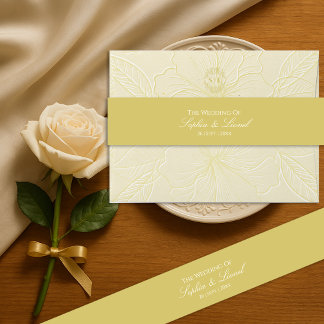 Minimal Elegant Solid Colour Invitation Belly Band