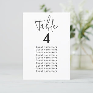 Minimal Elegant Table Guest Names Seat Chart Chic