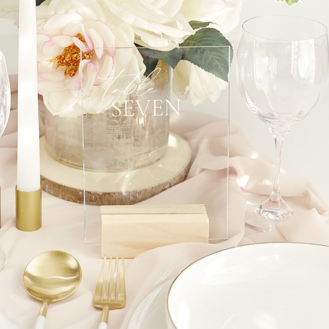 Minimal Elegant Transparent Table Number Window Cling (Creator Uploaded)