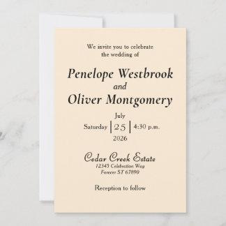 Minimal Elegant Wedding Invitation